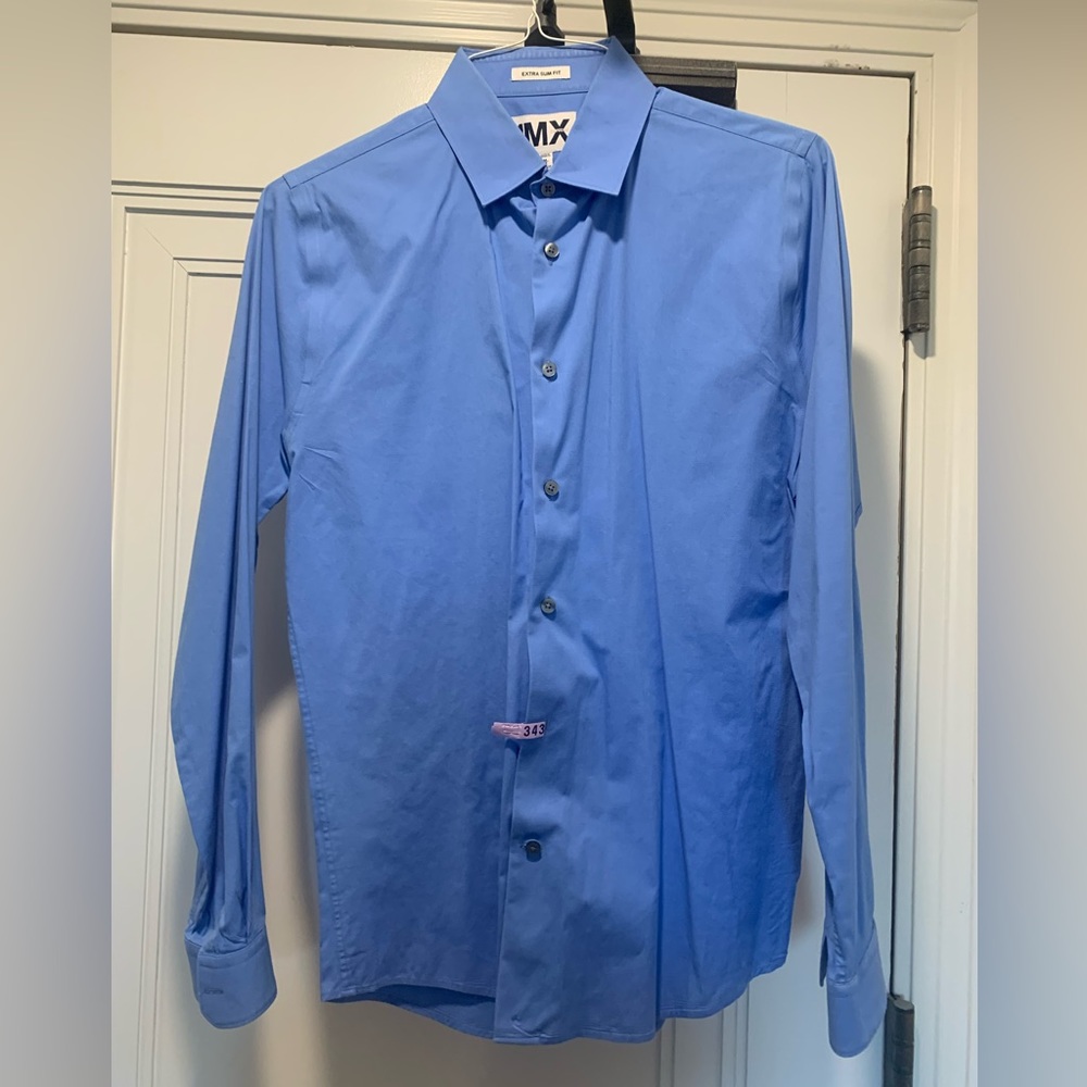 Express shirt neck size 15-15 1/2. Extra slim fit. Light blue.